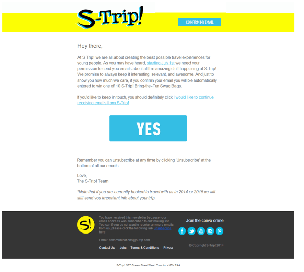 S-Trip CASL Email