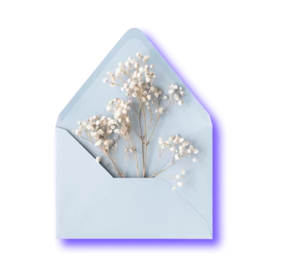 letter envelope with flowers