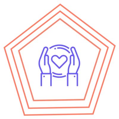 hands holding a heart icon