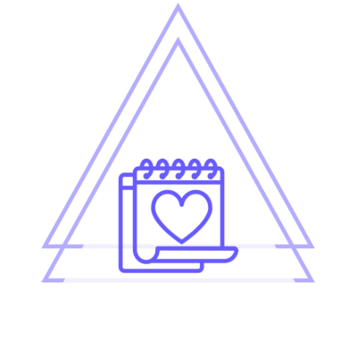 calendar with a hearth icon