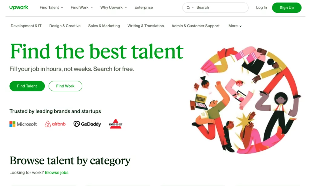 Illustrations for connections - Upwork Header image