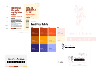 Screenshot of Teesri Duniya Theatre's updated brand guidelines created by Third Wunder
