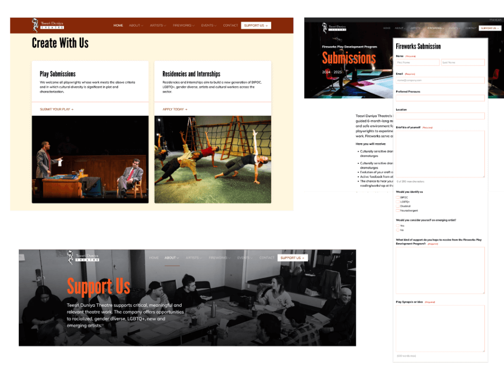 Screenshot of a webpage demonstrating effective information architecture